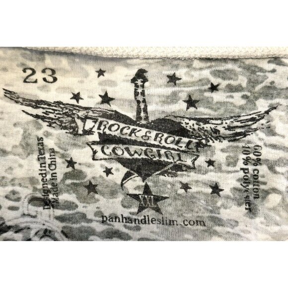 Rock & Roll Cowgirl Womens Shirt Sheer Rhinestones Geometric Long Sleeves 2XL - Picture 8 of 10